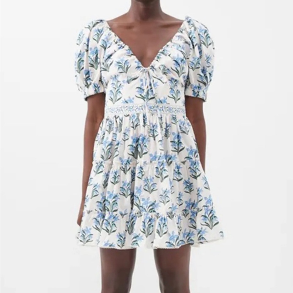 Agua by Agua Bendita Manzanilla mini dress blue floral